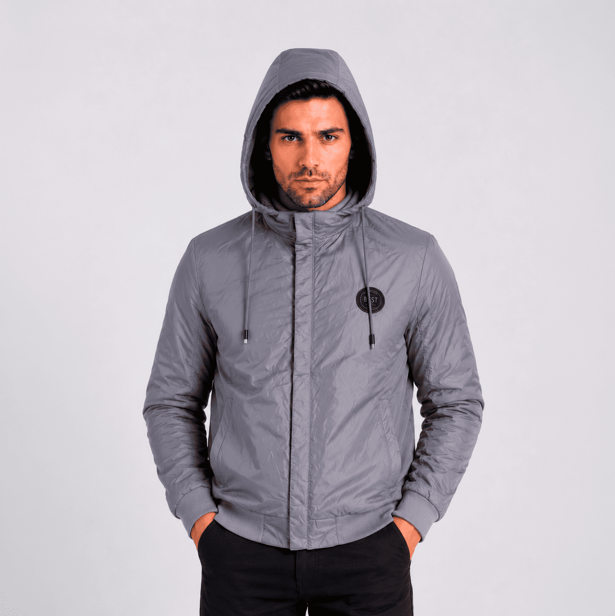 Casaca Reversible para Hombre F8052 Negro/Gris