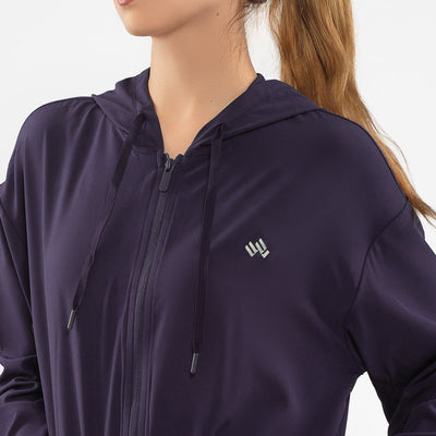 Casaca y Short Deportivo Mujer Azul Morado Walking MFS24281 alternativo