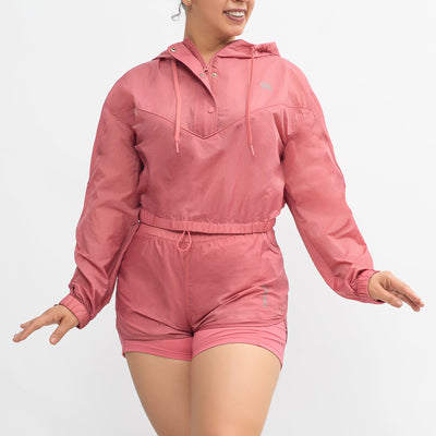 Casaca y Short Deportivo Mujer Rosado Walking MFS24321