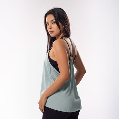 Polo Tirante Mujer Celeste Walking MTT3109