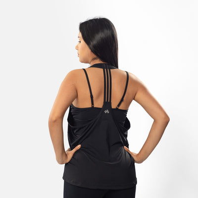 Polo Tirante Mujer Negro Walking MTT3109