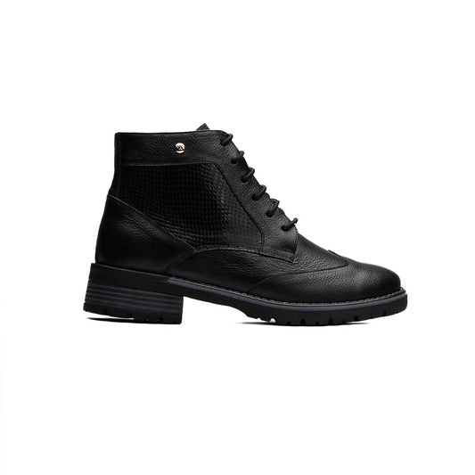 Botín de Cuero Negro Mujer KB018