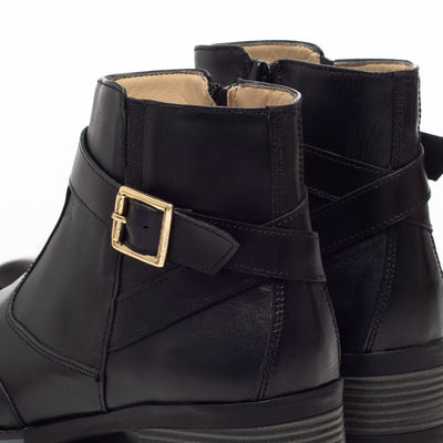 Botín de Cuero Negro Mujer KB-004 alternativo