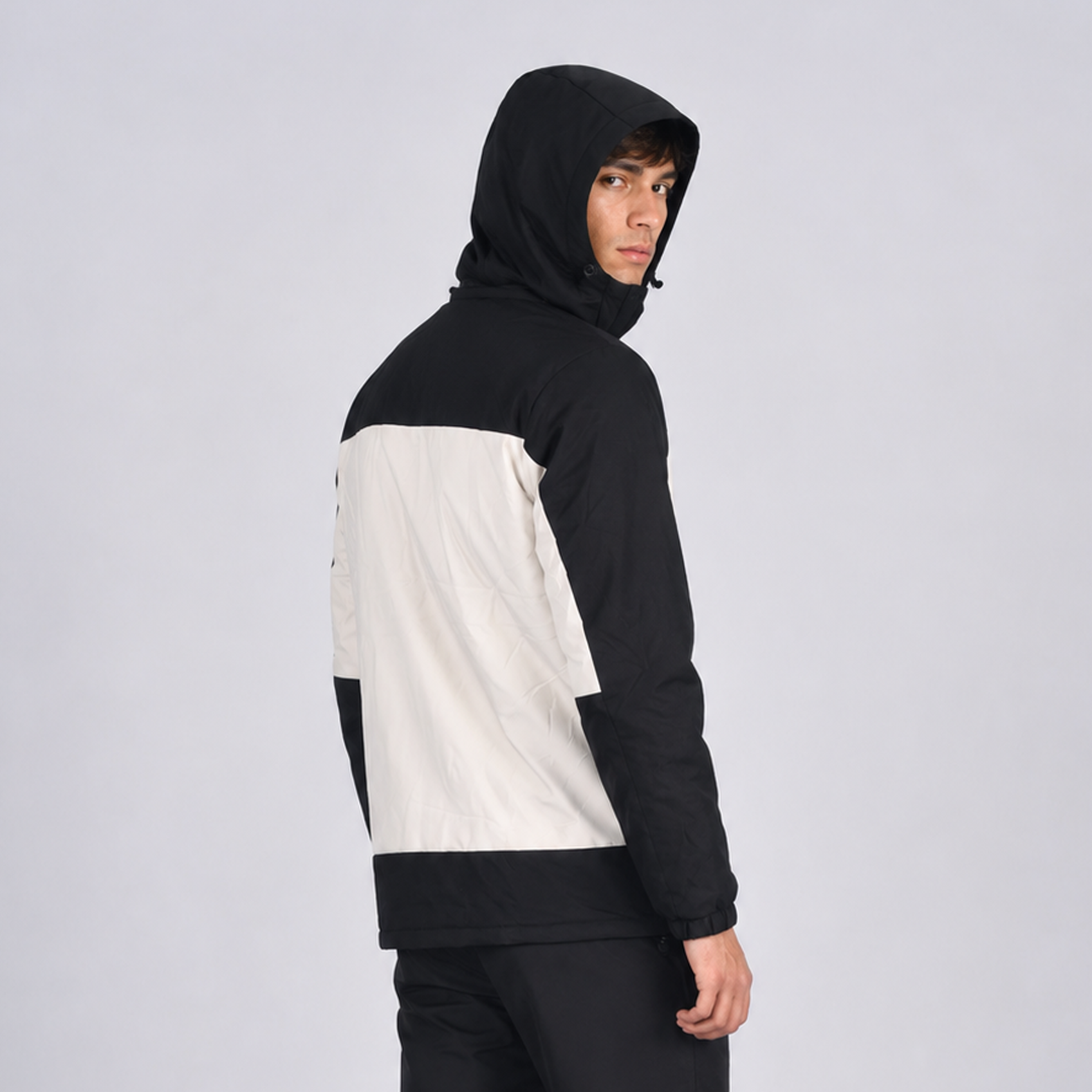 Casaca Impermeable con Capucha para Hombre Belinda F9901 - Beige/Negro - WALKING
