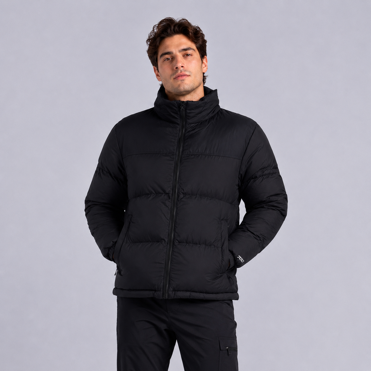 Casaca Puffer Hombre B605 Térmica Acolchada Negro