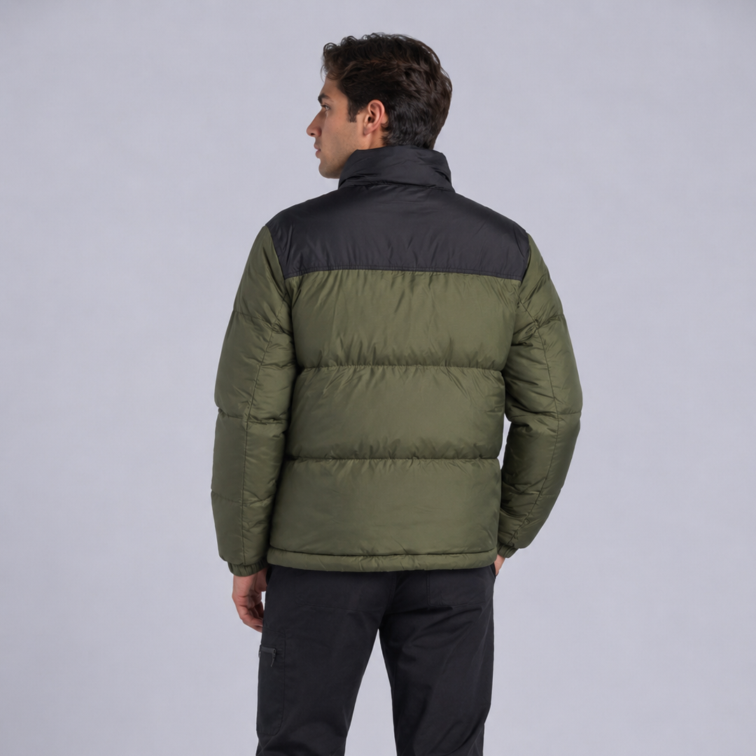 Casaca Puffer Hombre B605 Térmica Acolchada Verde Militar