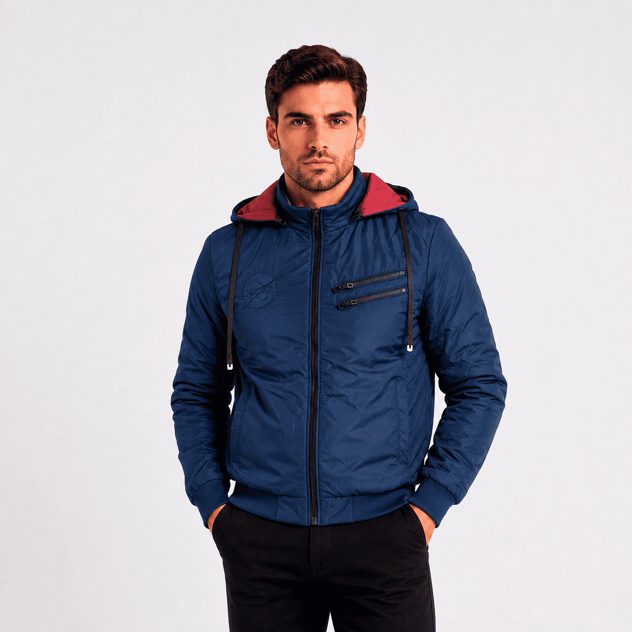 Casaca Reversible para Hombre F8052 Azul / Guinda