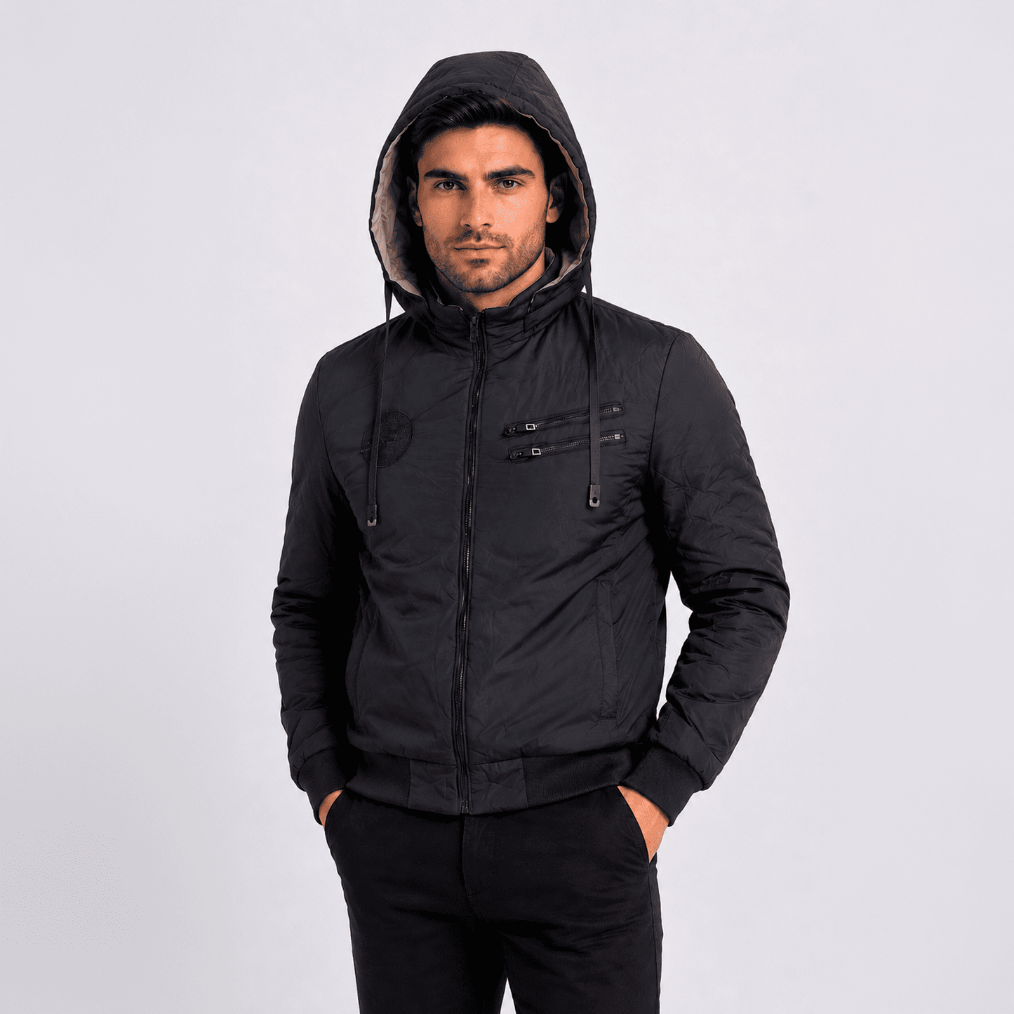 Casaca Reversible para Hombre F8052 Negro / Camel