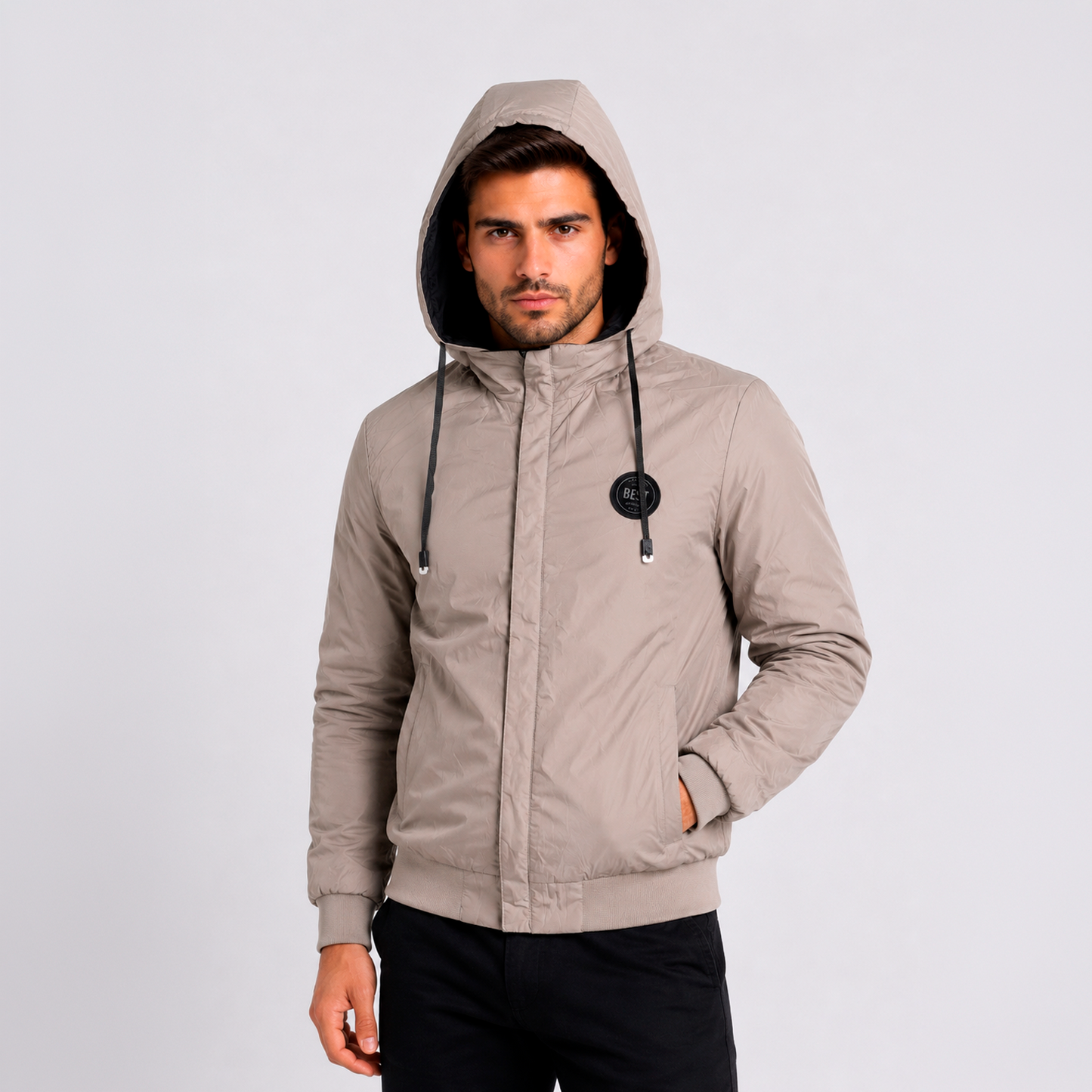 Casaca Reversible para Hombre F8052 Negro / Camel