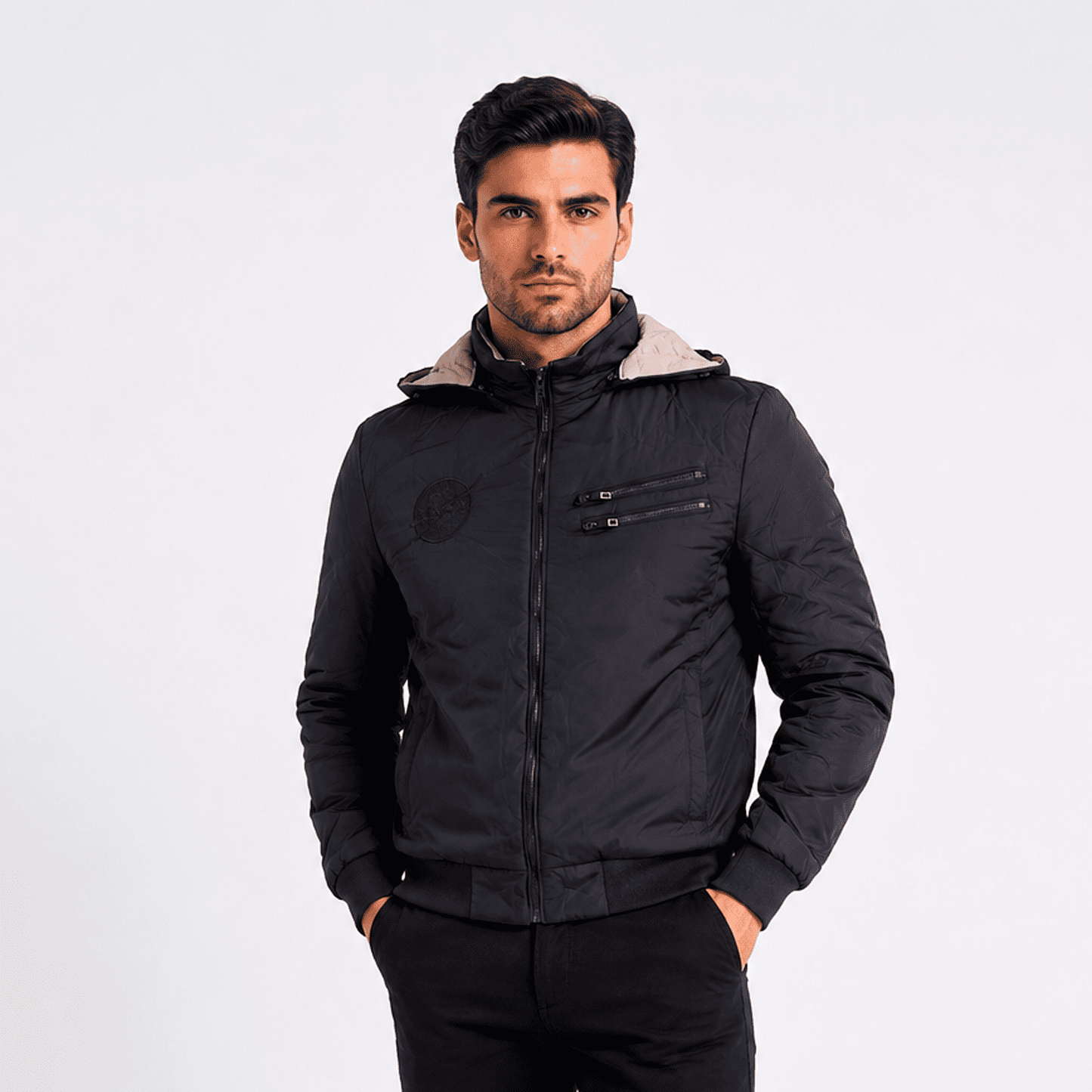Casaca Reversible para Hombre F8052 Negro / Camel