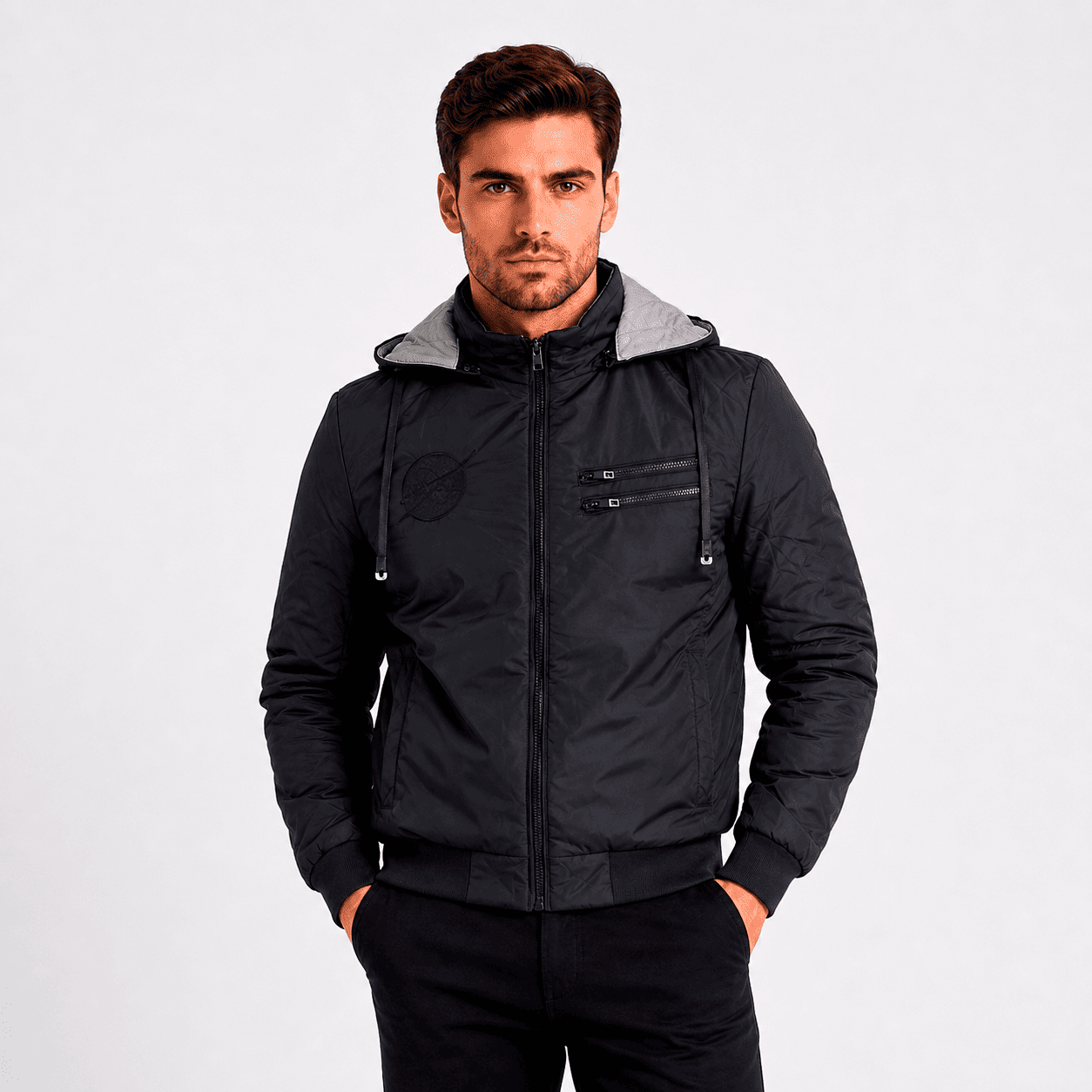 Casaca Reversible para Hombre F8052 Negro/Gris