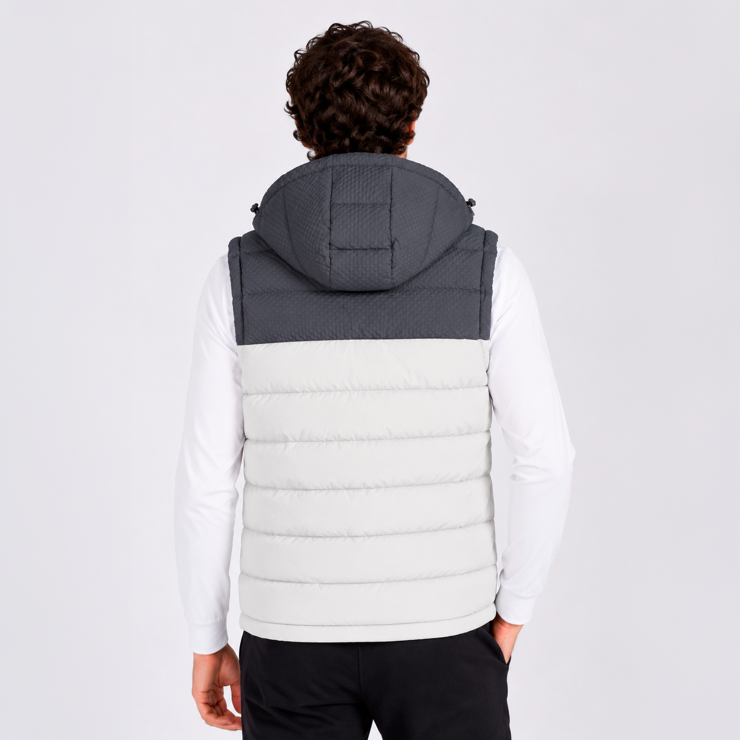 Chaleco Puffer Hombre con Capucha Ajustable LX2618 - Gris